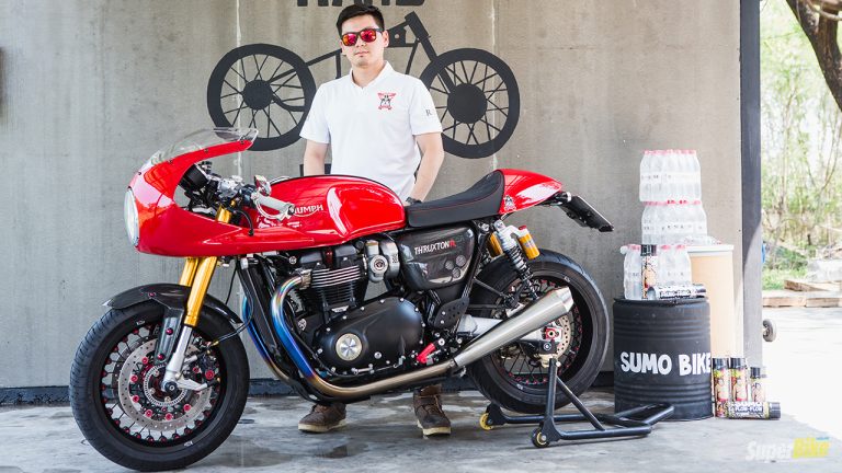 Triumph Thruxton R  สีแดงสุดจี๊ด..ของ ศิวัช สามสี ( Max )